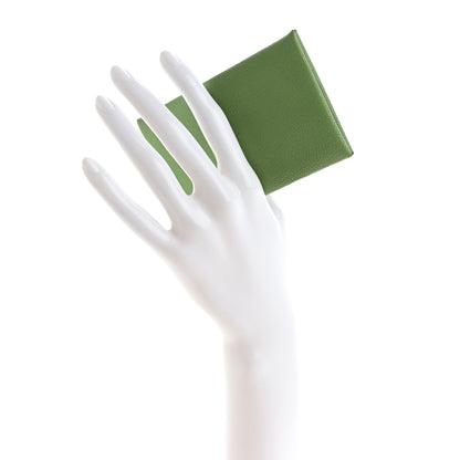 Hermes Chevre Mysore Calvi Card Case Vert Criquet 2 of 9