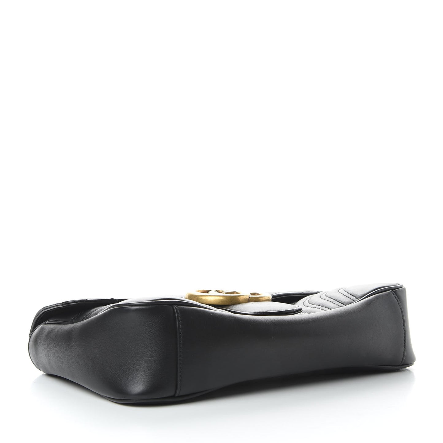 Calfskin Matelasse Medium GG Marmont Shoulder Bag Black