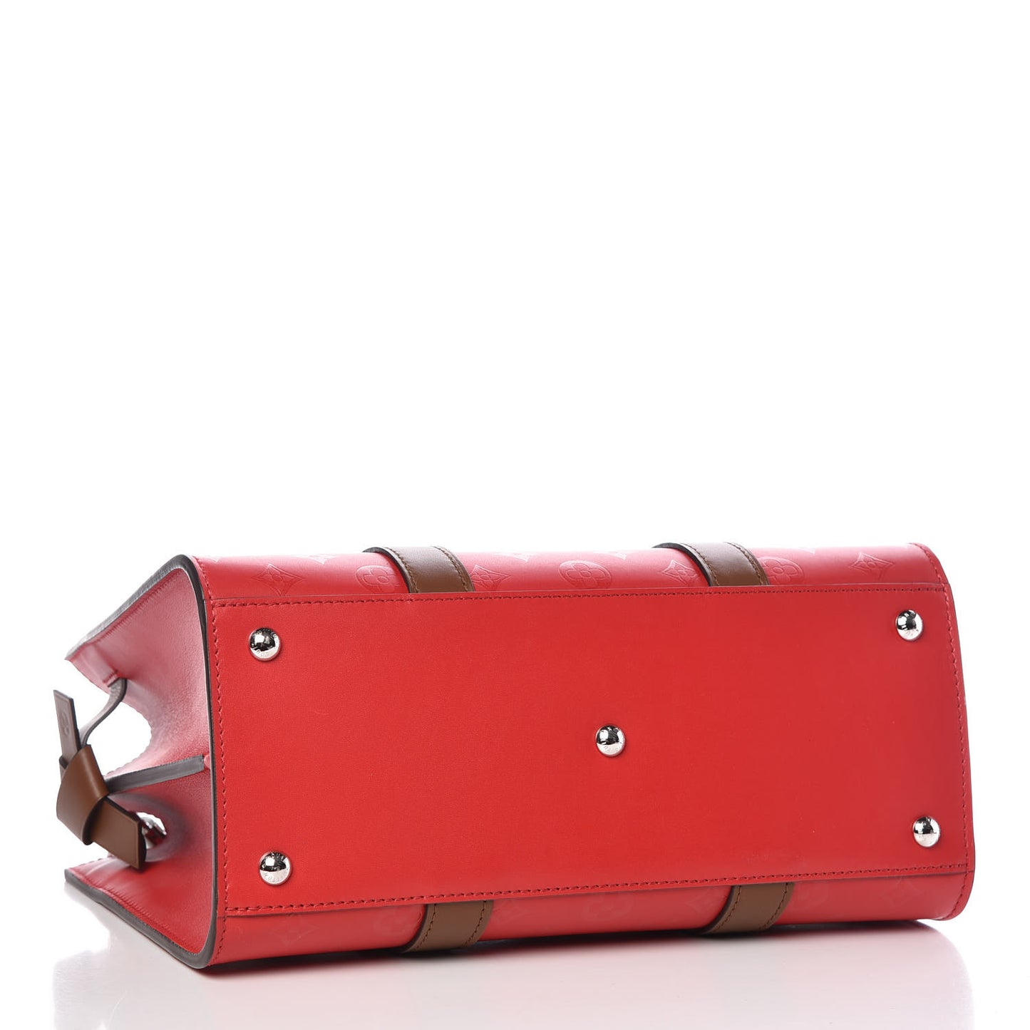 Monogram Cuir Plume Very Tote MM Rubis Noisette