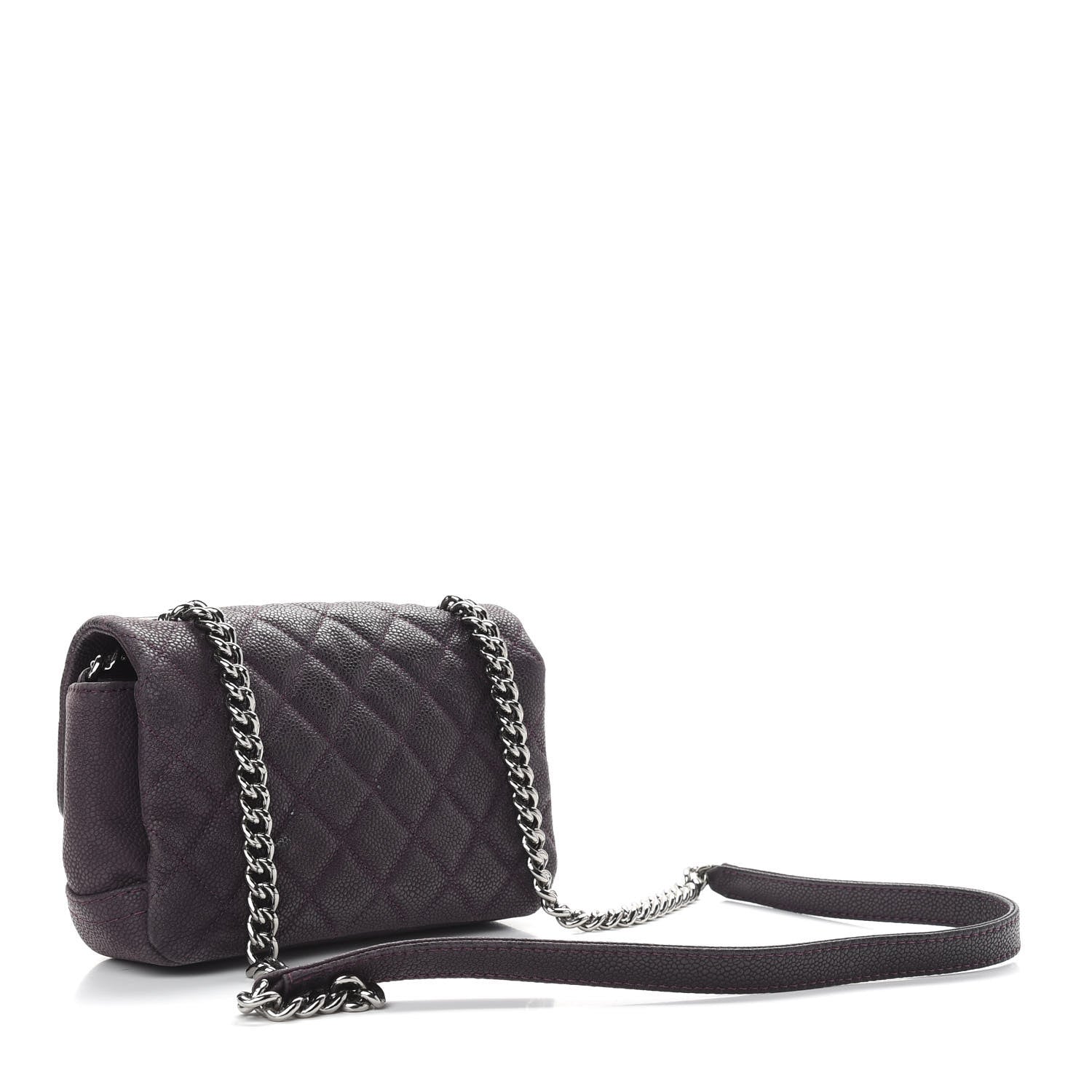 Chanel Iridescent Caviar Quilted Small Lady Pearly Flap Plum 3 of 11