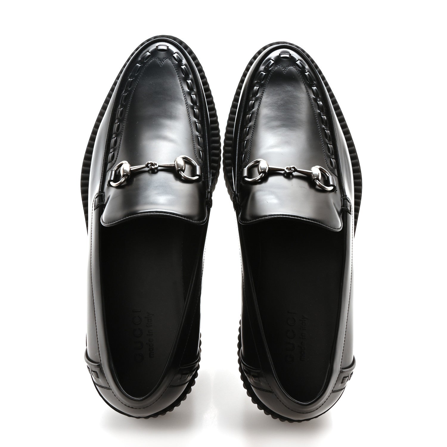 Gucci Magnum Calfskin Mens Horsebit Creeper Loafers 11.5 Black 2 of 9