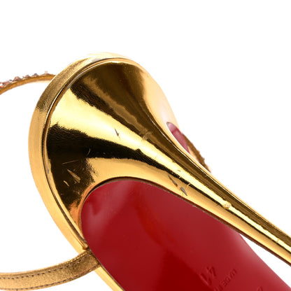 Christian Louboutin Crystal Strass Rosalie 100 Sandals 41 Cry Aurum Gold 9 of 10