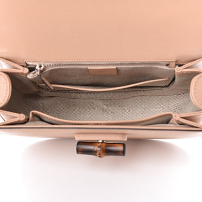 Gucci Shangai Calfskin Small Classic Bamboo Top Handle Bag Pink Apricot 5 of 11