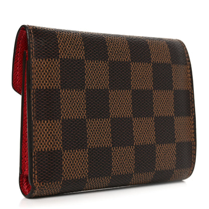 Louis Vuitton Damier Ebene Victorine Wallet Red 3 of 7