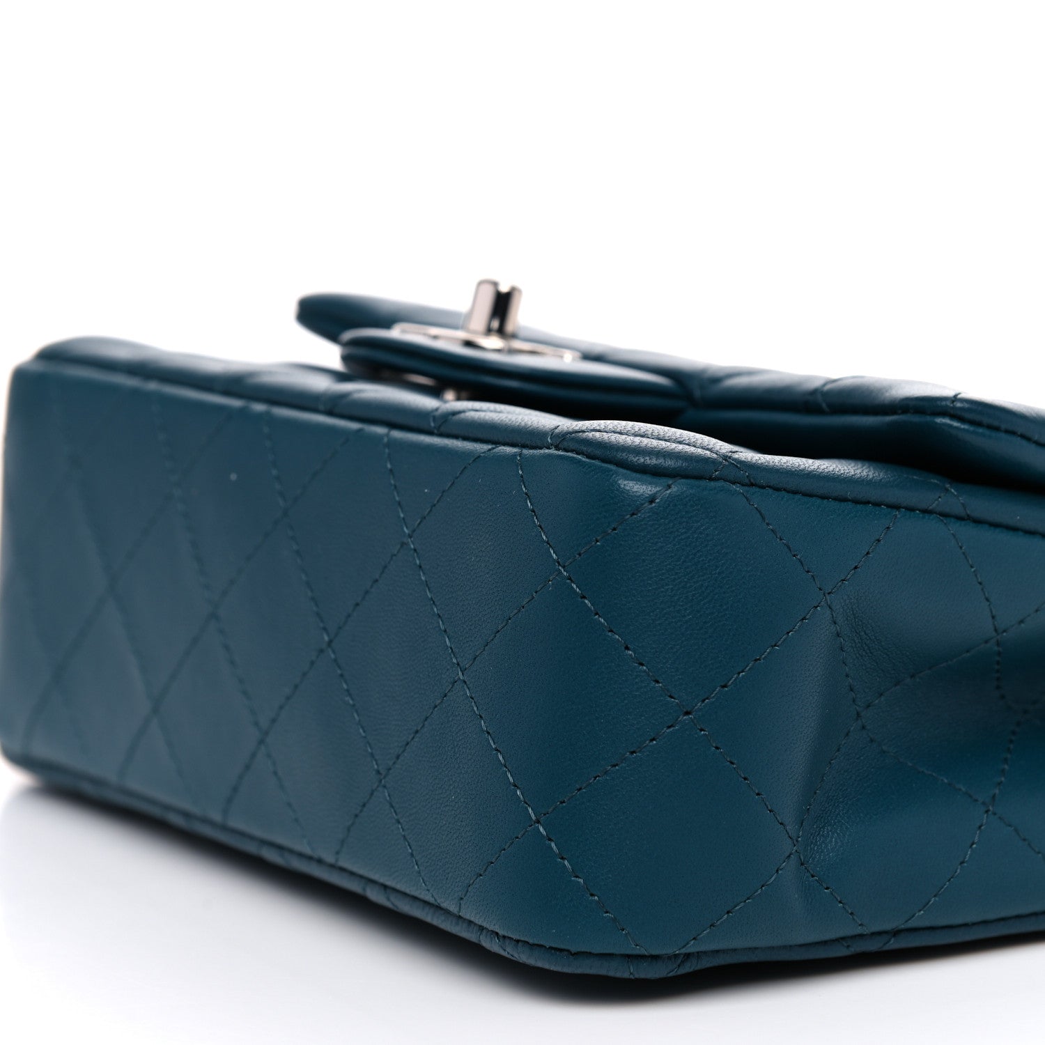 Chanel Lambskin Quilted Mini Rectangular Flap Dark Blue 9 of 10