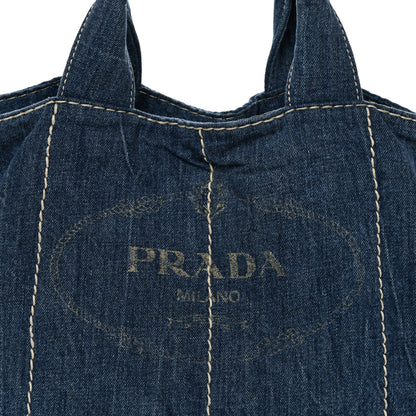 Prada Denim Canapa Logo Tote Avio 7 of 10
