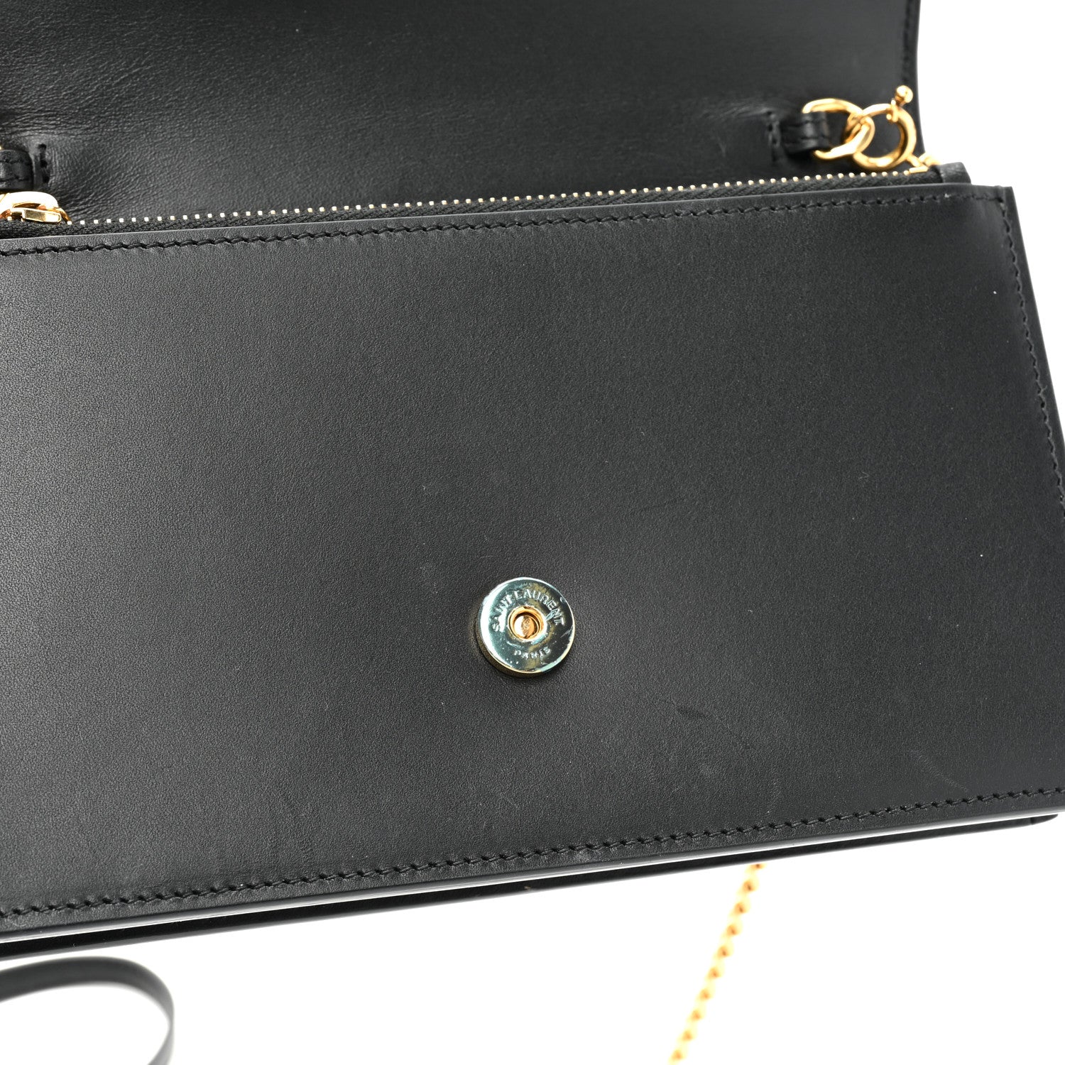 Saint Laurent Smooth Calfskin Medium Classic Monogram Kate Tassel Satchel Black 12 of 14