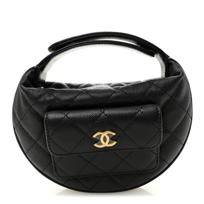 Chanel Caviar Quilted Polly Pocket Pouch Hobo Black 1 of 10