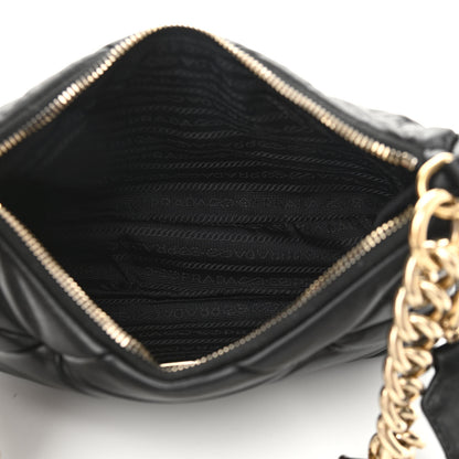 Prada Nappa Re-Nylon Triangle Quilted Patchwork System Shoulder Bag Black 5 of 9