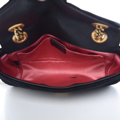 Gucci Velvet Matelasse Mini GG Marmont Shoulder Bag Black 5 of 12