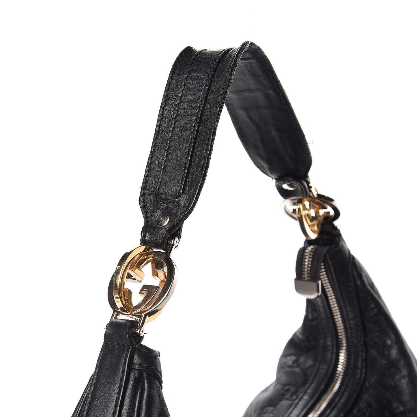 Guccissima Large GG Twins Hobo Black