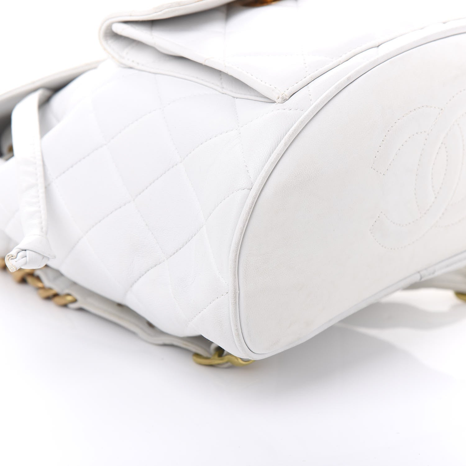 Chanel Lambskin Quilted Backpack White 5 of 11