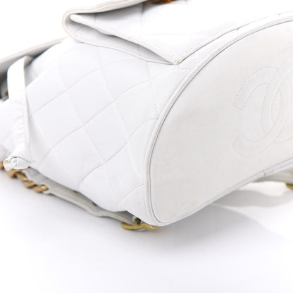 Chanel Lambskin Quilted Backpack White 5 of 11