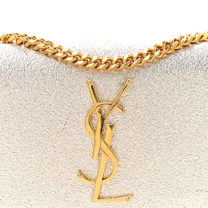 Saint Laurent Metallic Calfskin Small Classic Monogram Kate Satchel Platine 14 of 29