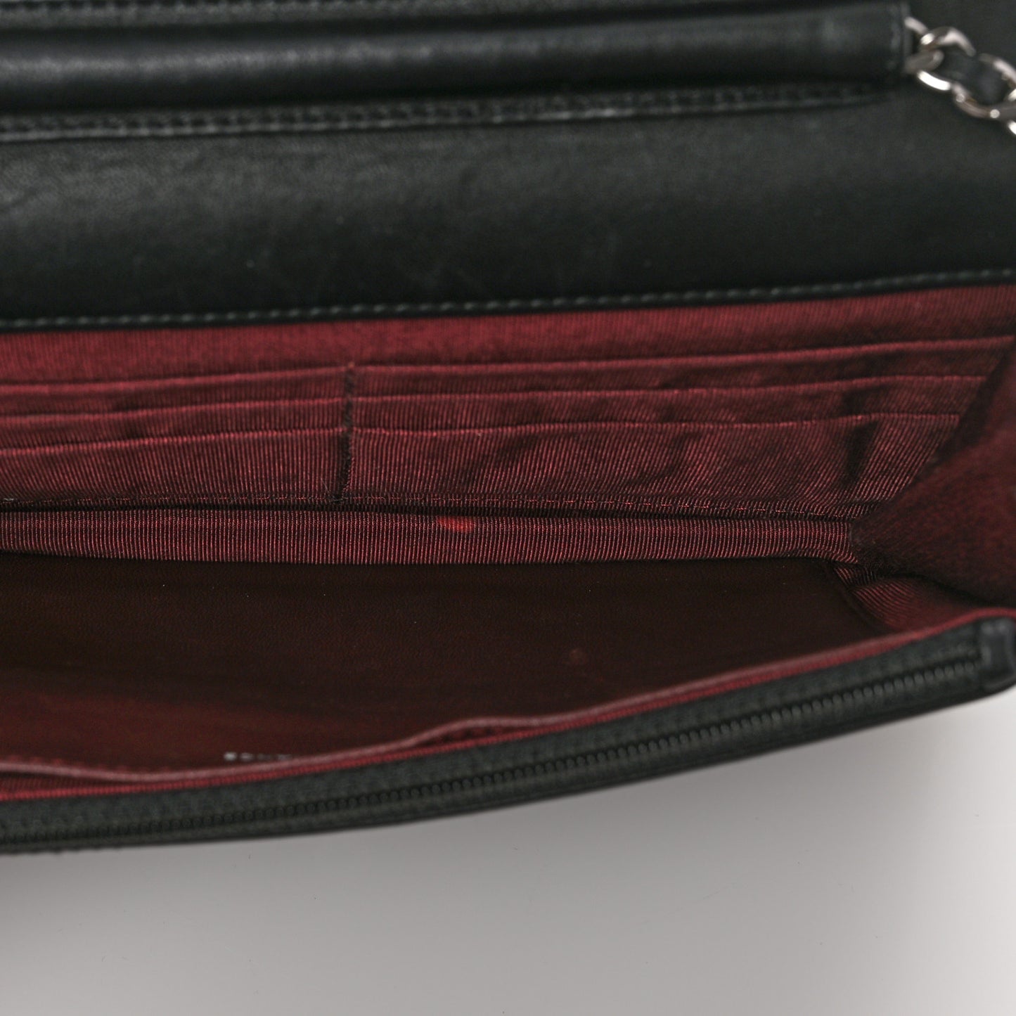 Lambskin Quilted Wallet On Chain WOC Black