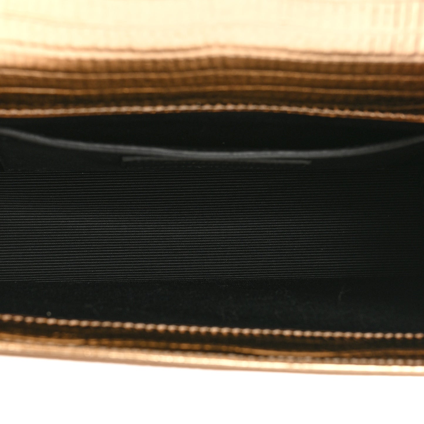 Metallic Calfskin Crocodile Embossed Small Classic Monogram Kate Tassel Satchel Gold