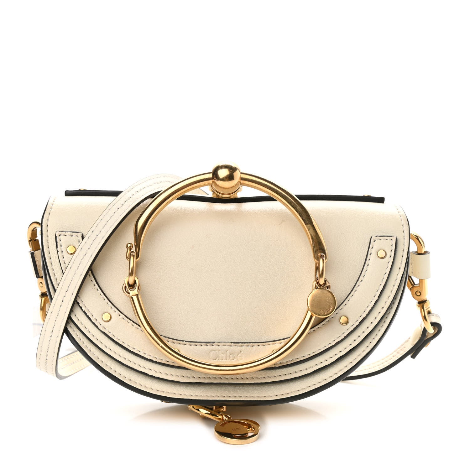 Chloe Calfskin Small Nile Bracelet Minaudiere Bag Off White 1 of 10