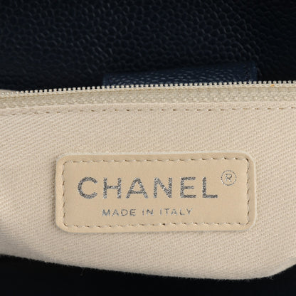 Chanel Soft Caviar CC Medium Top Handle Tote Navy Blue 6 of 6