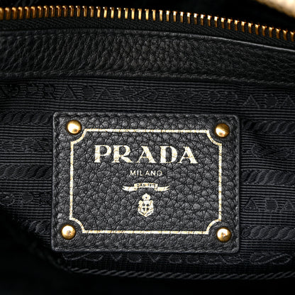 Prada Vitello Daino Top Handle Shoulder Bag Black 6 of 11