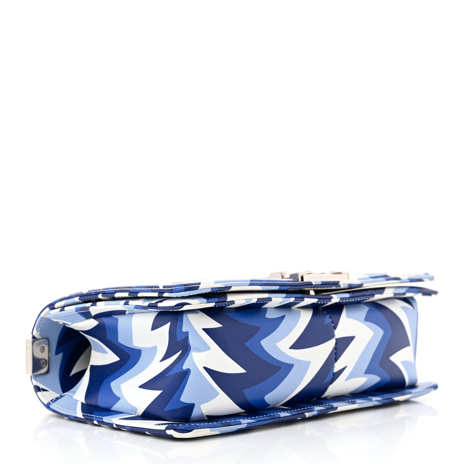 Chanel Printed Calfskin Medium Boy Flap Blue White 4 of 11