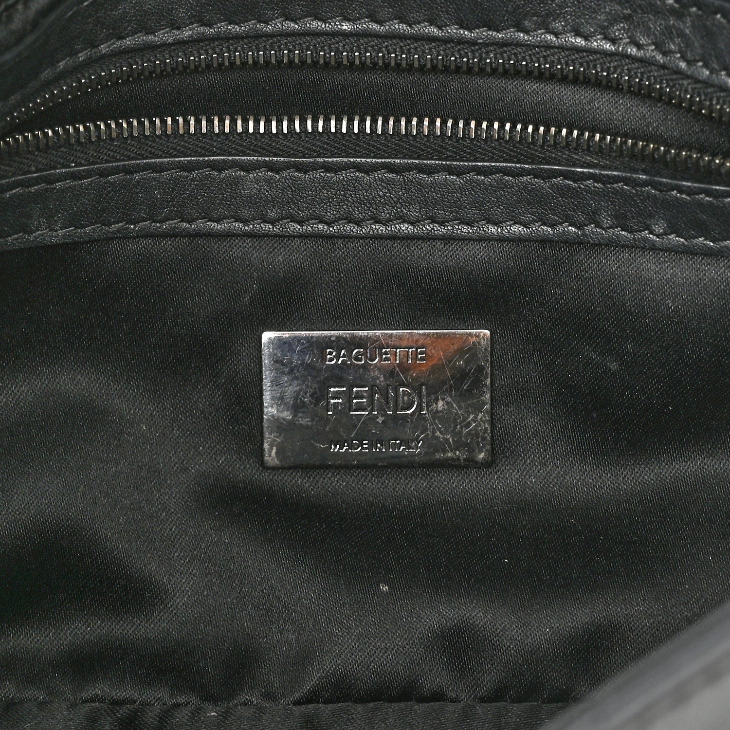 Fendi Calfskin Waves Baguette Black Turchese 6 of 11