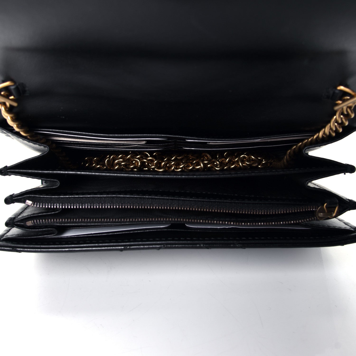 Gucci Calfskin Matelasse GG Marmont Chain Wallet Black 4 of 4