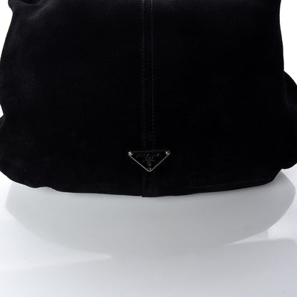 Prada Scamosciato Suede Hobo Black 10 of 13