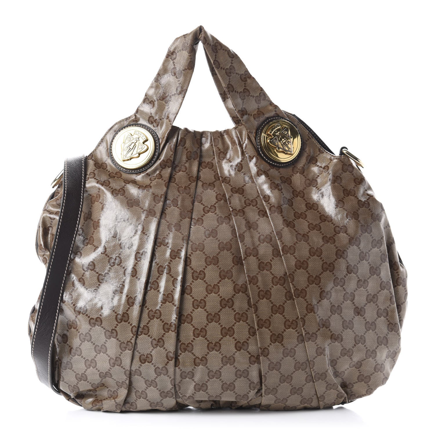 Gucci Crystal Monogram Medium Hysteria Tote Dark Brown 1 of 9