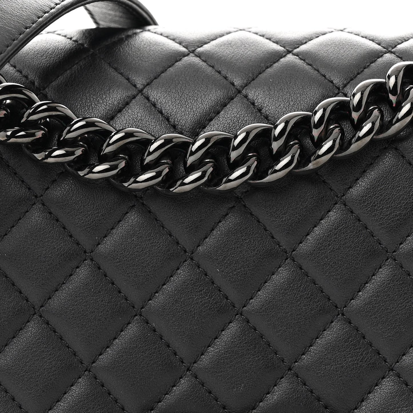 Calfskin Quilted Medium Boy Flap So Black