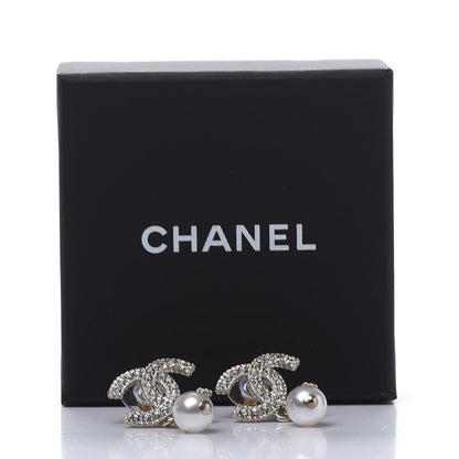 Chanel Crystal Pearl CC Drop Earrings Gold 5 of 5