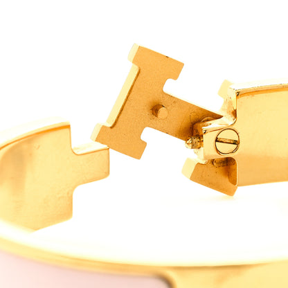 Hermes Enamel Narrow Clic Clac H Bracelet GM Rose Candeur 6 of 6