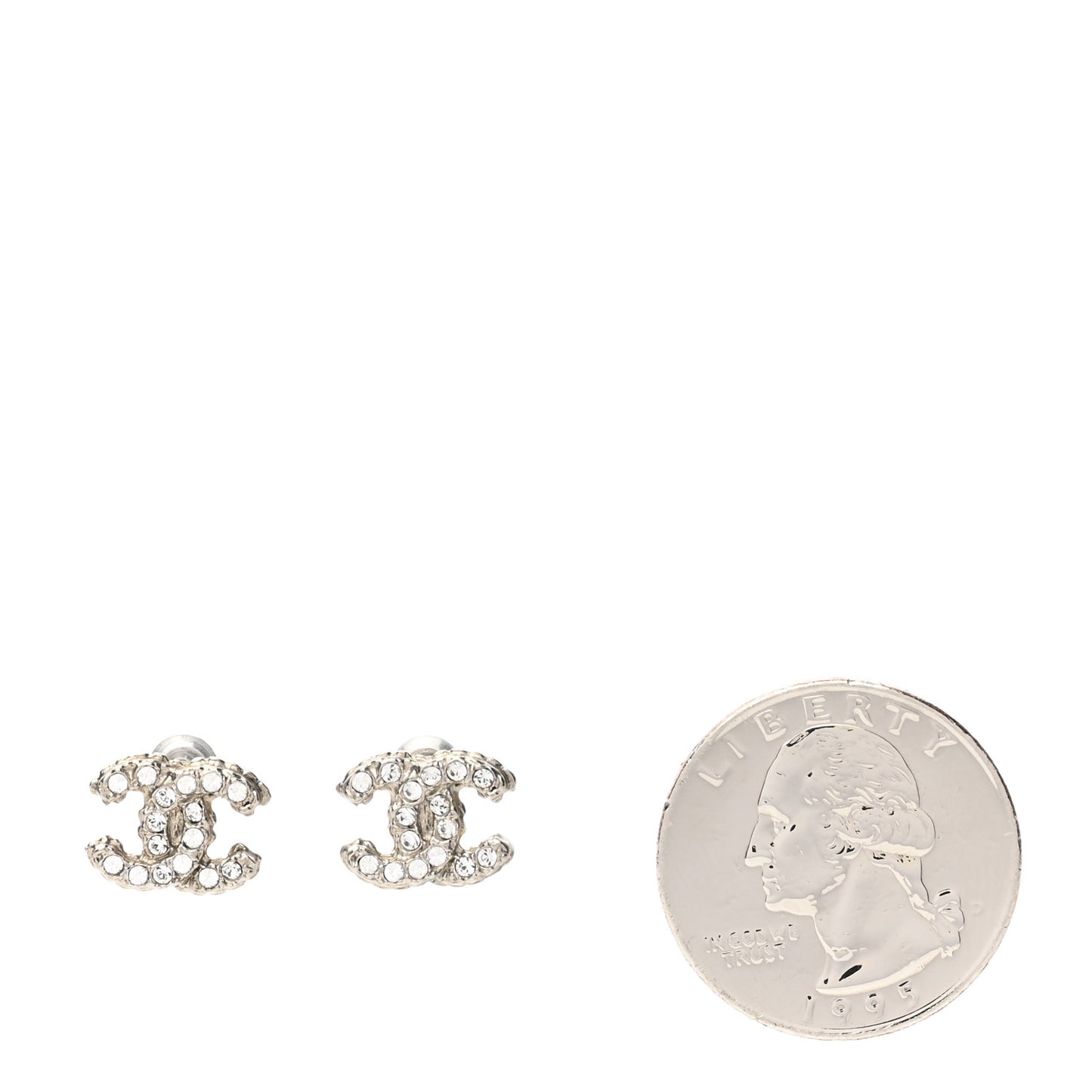 Crystal CC Earrings Silver