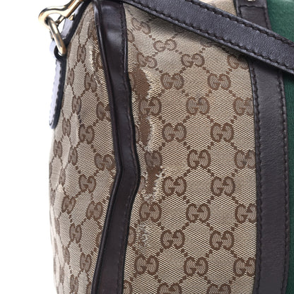 Gucci Monogram Vintage Web Medium Boston Dark Brown 15 of 26