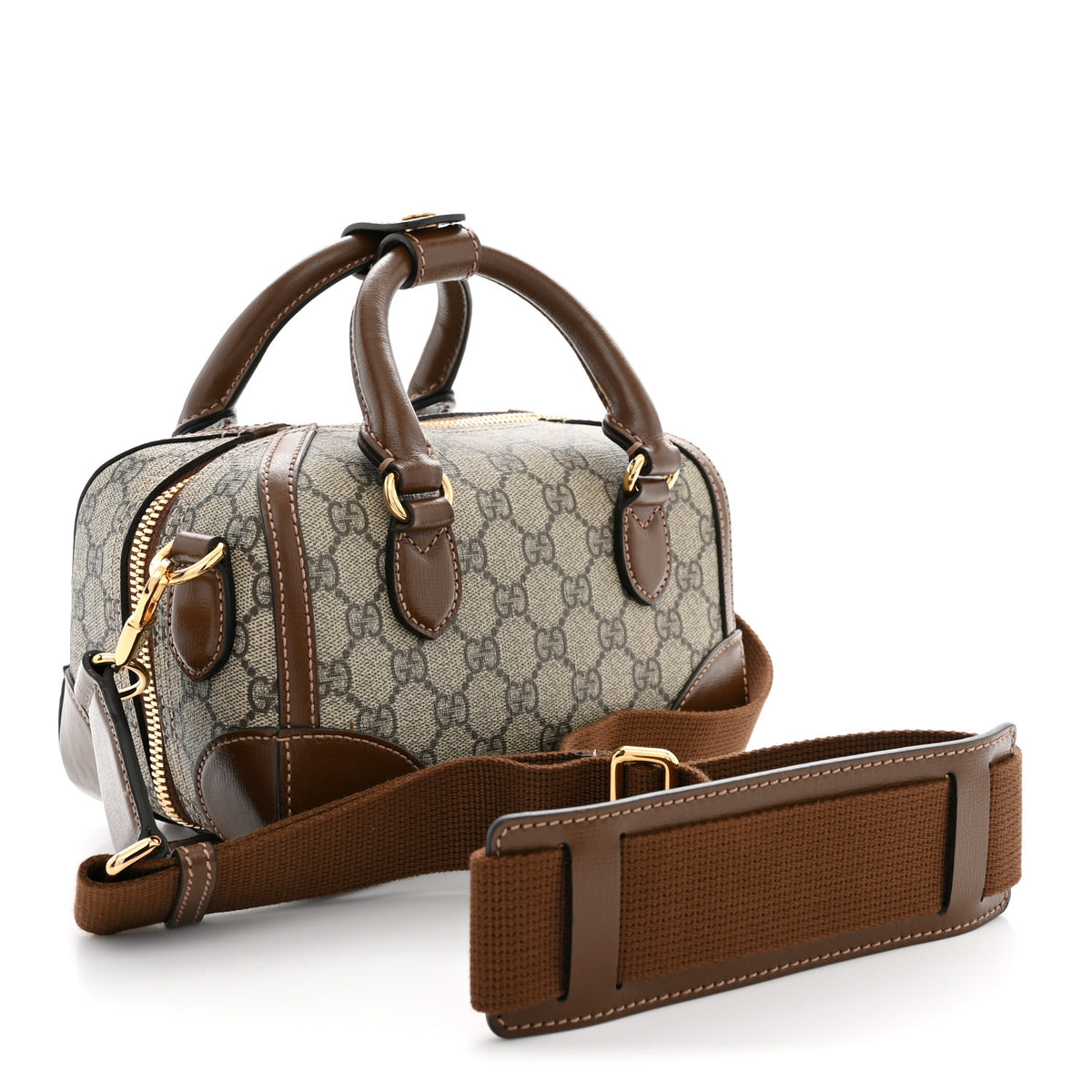 GG Supreme Monogram Interlocking G Small Duffle Beige Ebony