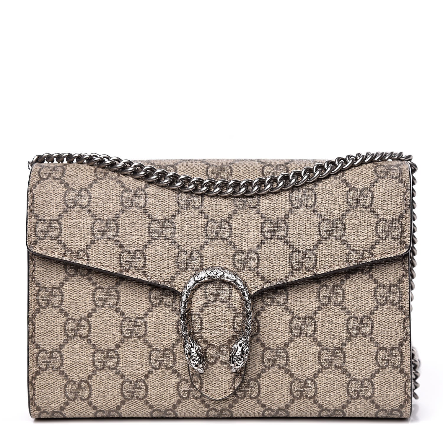 Gucci GG Supreme Monogram Mini Dionysus Chain Wallet Beige Taupe 1 of 10