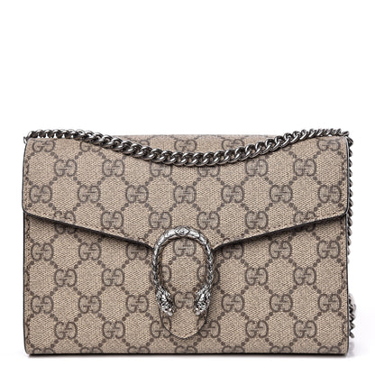 Gucci GG Supreme Monogram Mini Dionysus Chain Wallet Beige Taupe 1 of 10