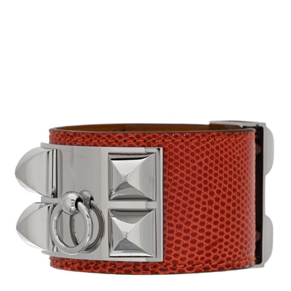 Hermes Lizard Collier De Chien CDC Bracelet Sanguine 1 of 5