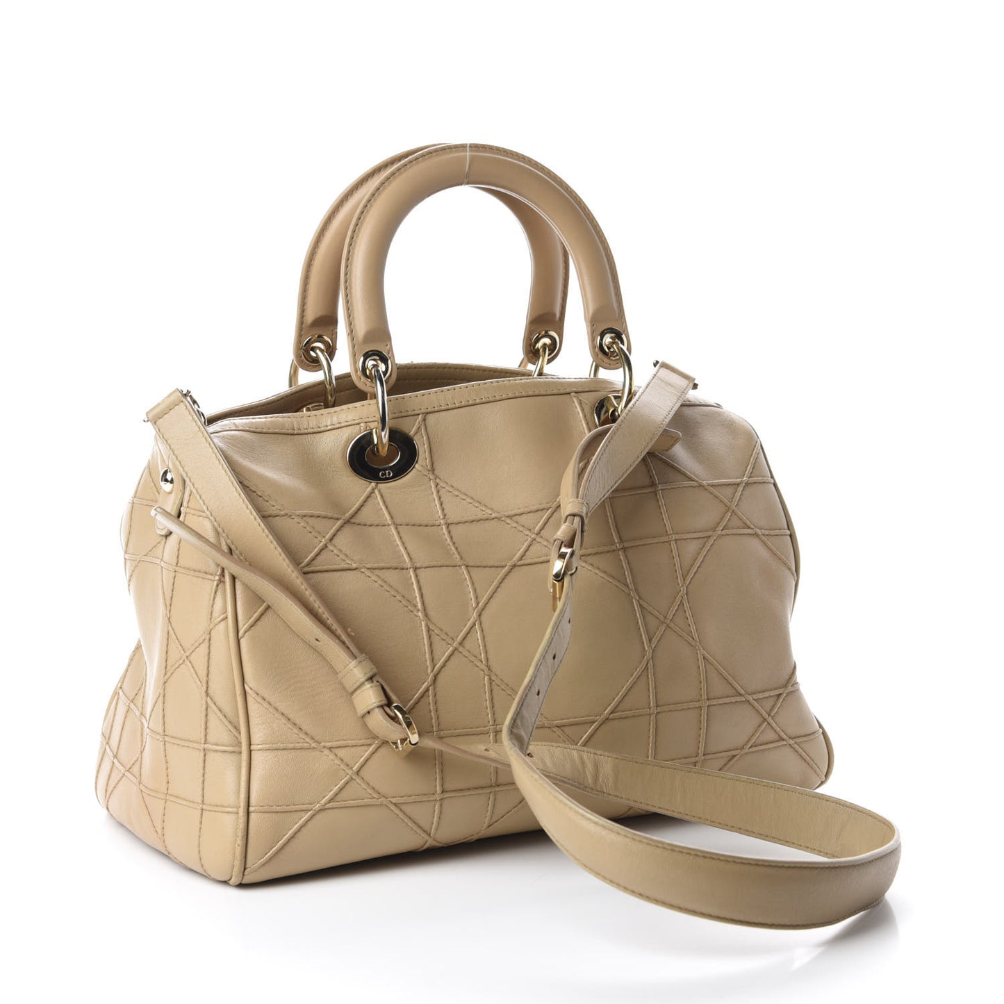 Lambskin Cannage Granville Polochon Beige