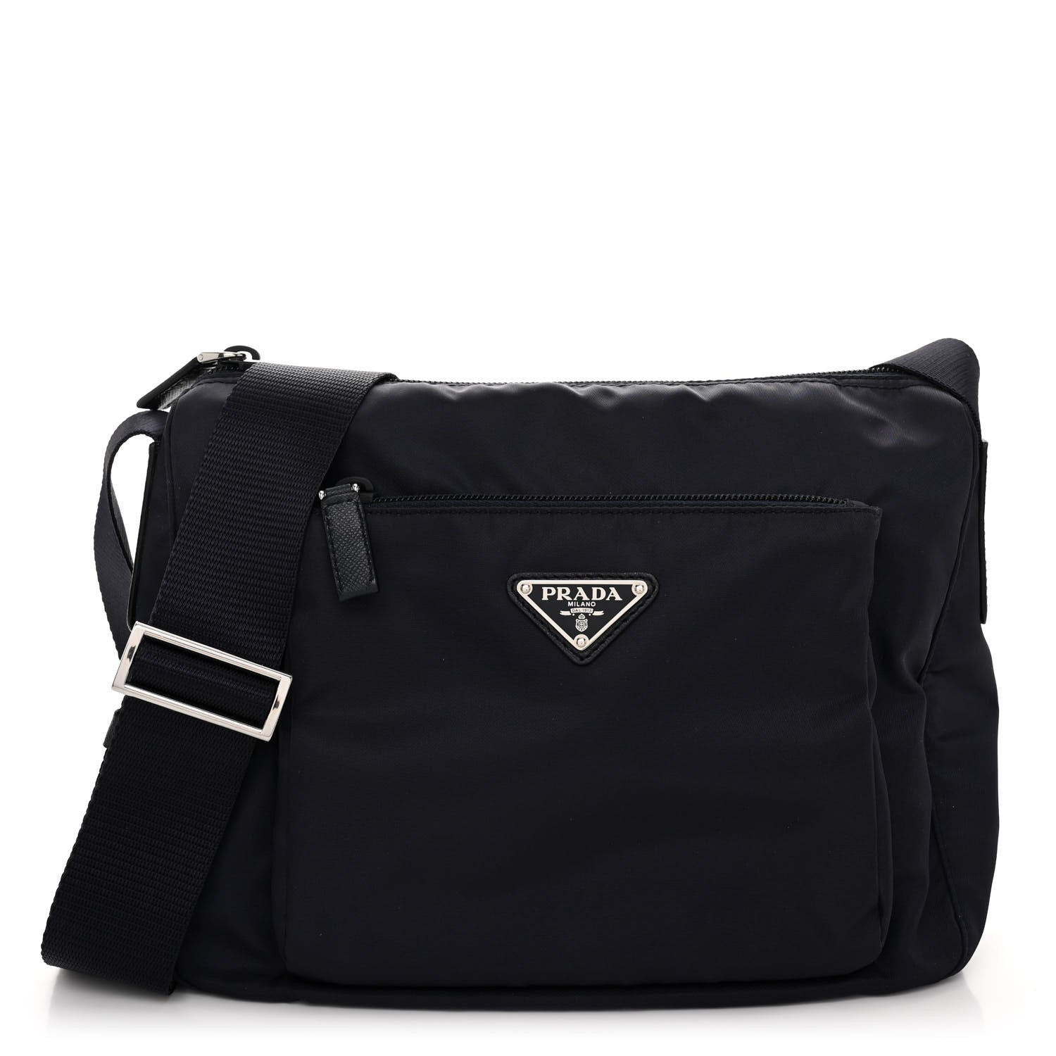 Prada Tessuto Nylon Saffiano Messenger Bag Baltico 1 of 9