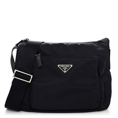 Prada Tessuto Nylon Saffiano Messenger Bag Baltico 1 of 9