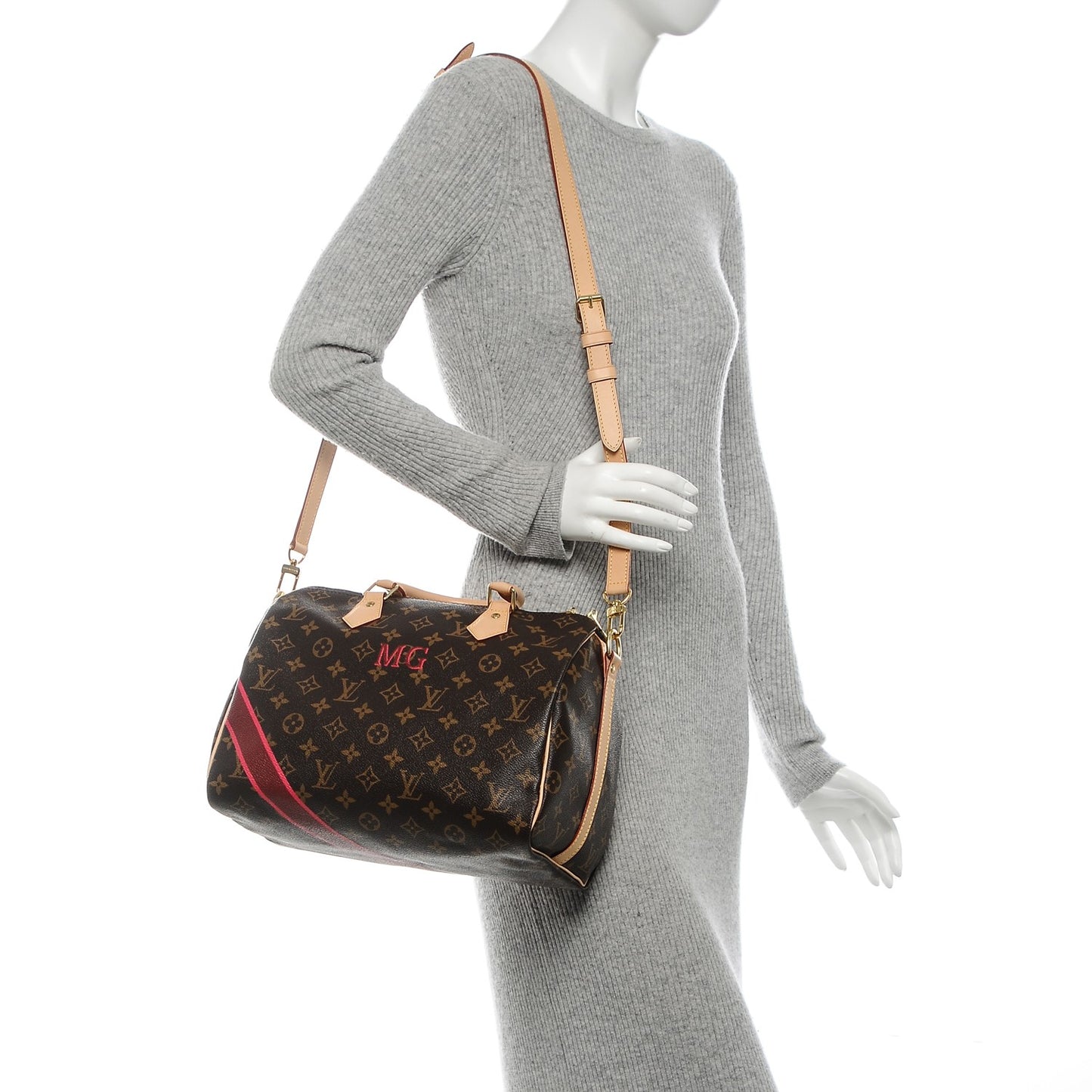Monogram My LV Heritage Speedy Bandouliere 30 Bordeaux Fuchsia