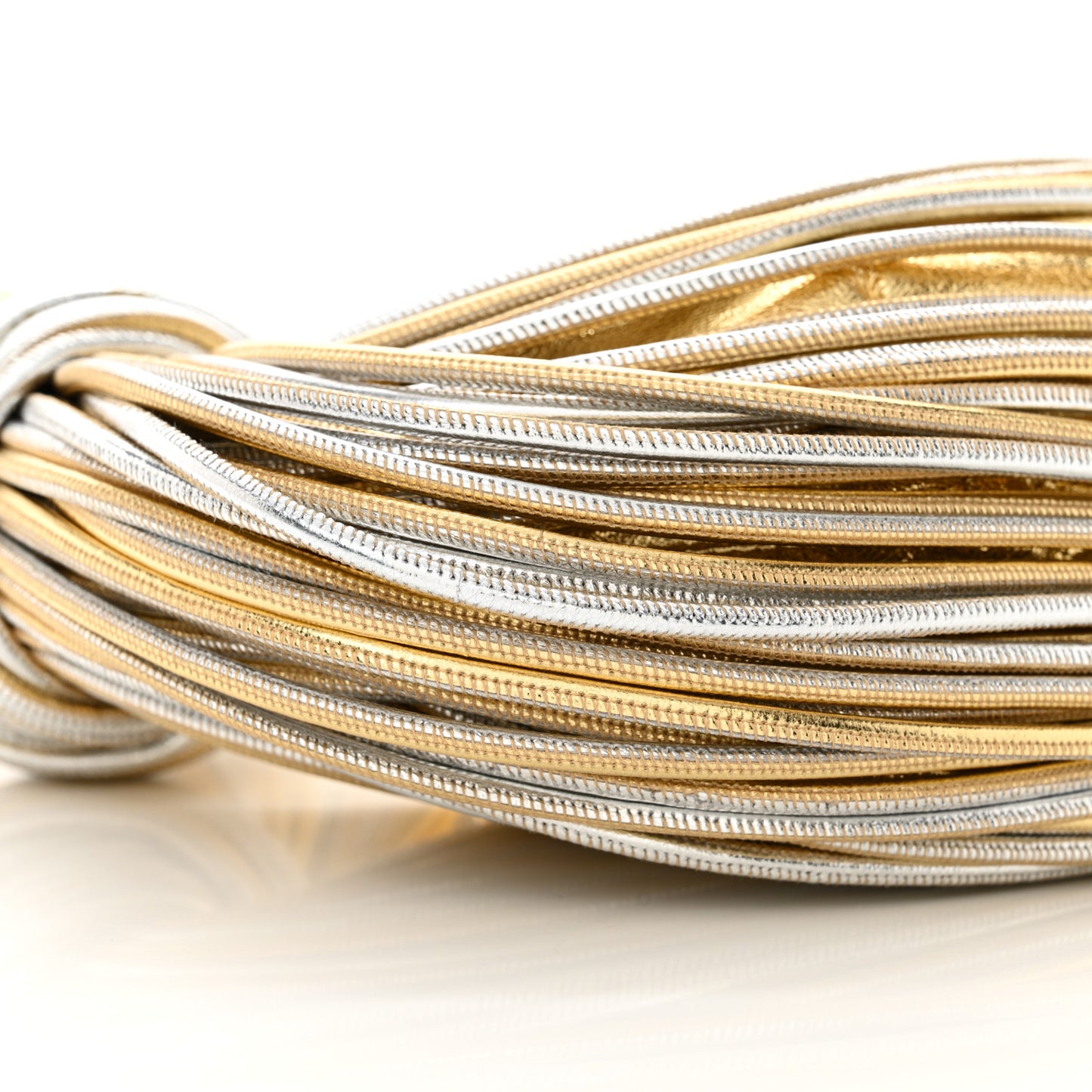 Tubular Laminated Lambskin Mini Jodie Gold Silver