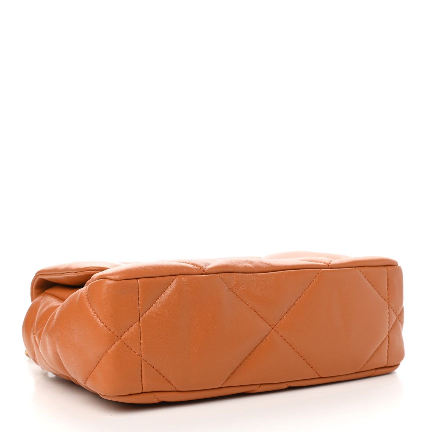 Lambskin Quilted Medium Chanel 19 Flap Light Brown