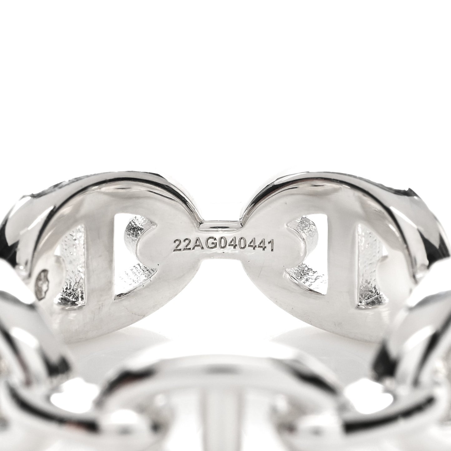 Sterling Silver PM Chaine d'Ancre Enchainee Band Ring 51 5.75