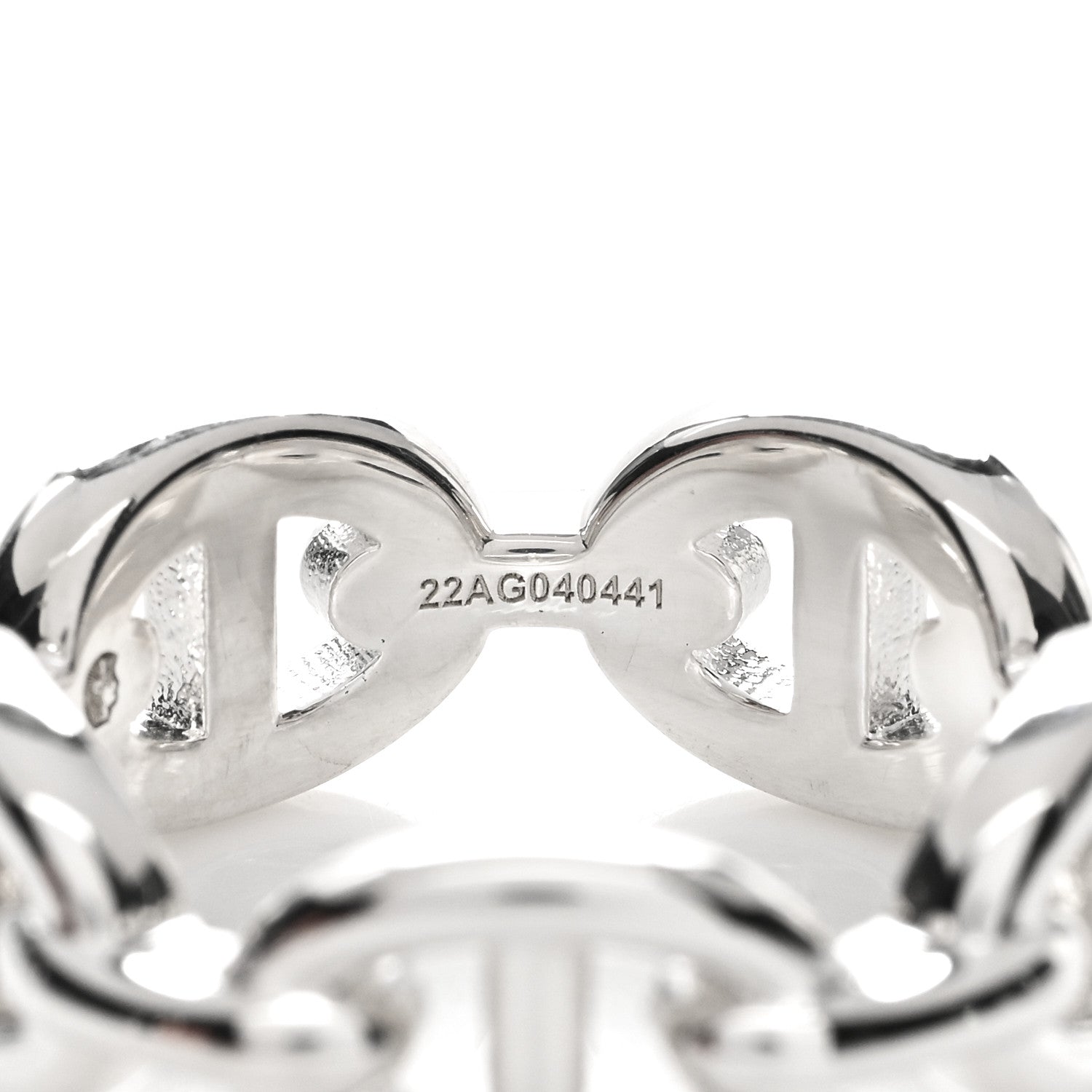 Hermes Sterling Silver PM Chaine d'Ancre Enchainee Band Ring 51 5.75 6 of 7
