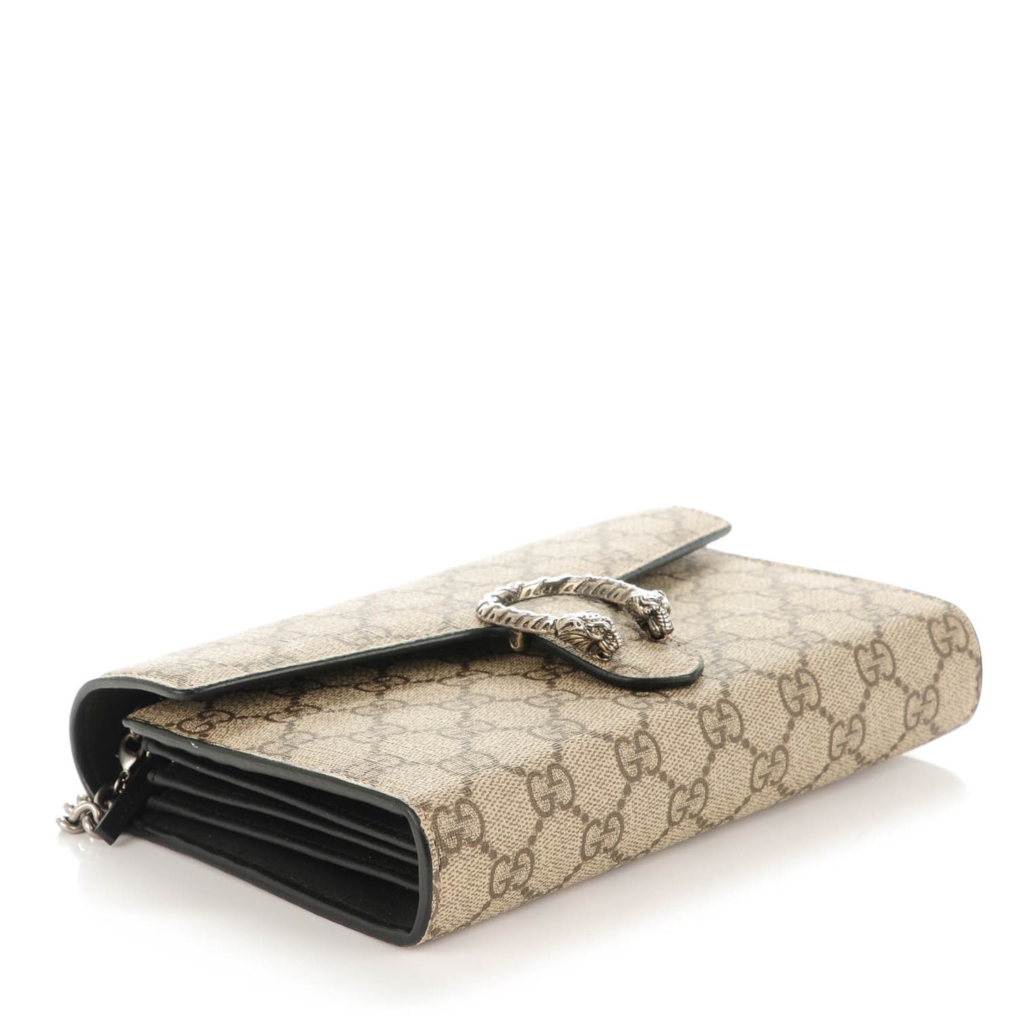 GG Supreme Monogram Mini Dionysus Chain Wallet Beige Black