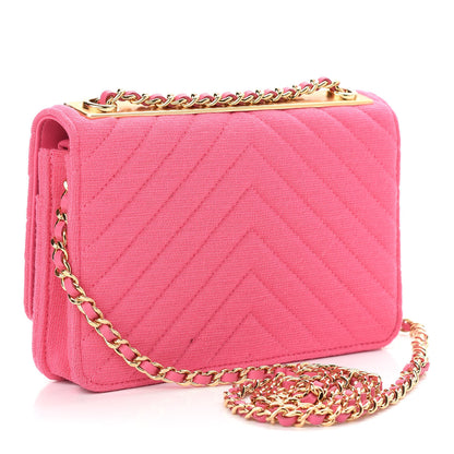 Chanel Jersey Chevron Quilted Trendy CC Wallet On Chain WOC Pink 2 of 9