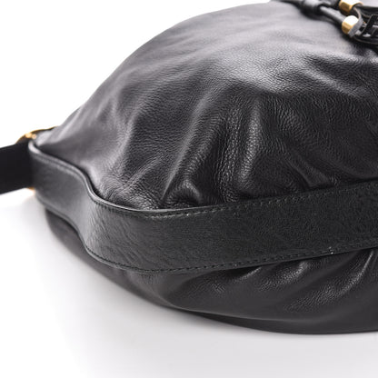 Gucci Pebbled Calfskin Medium Interlocking Icon Shoulder Bag Black 8 of 10