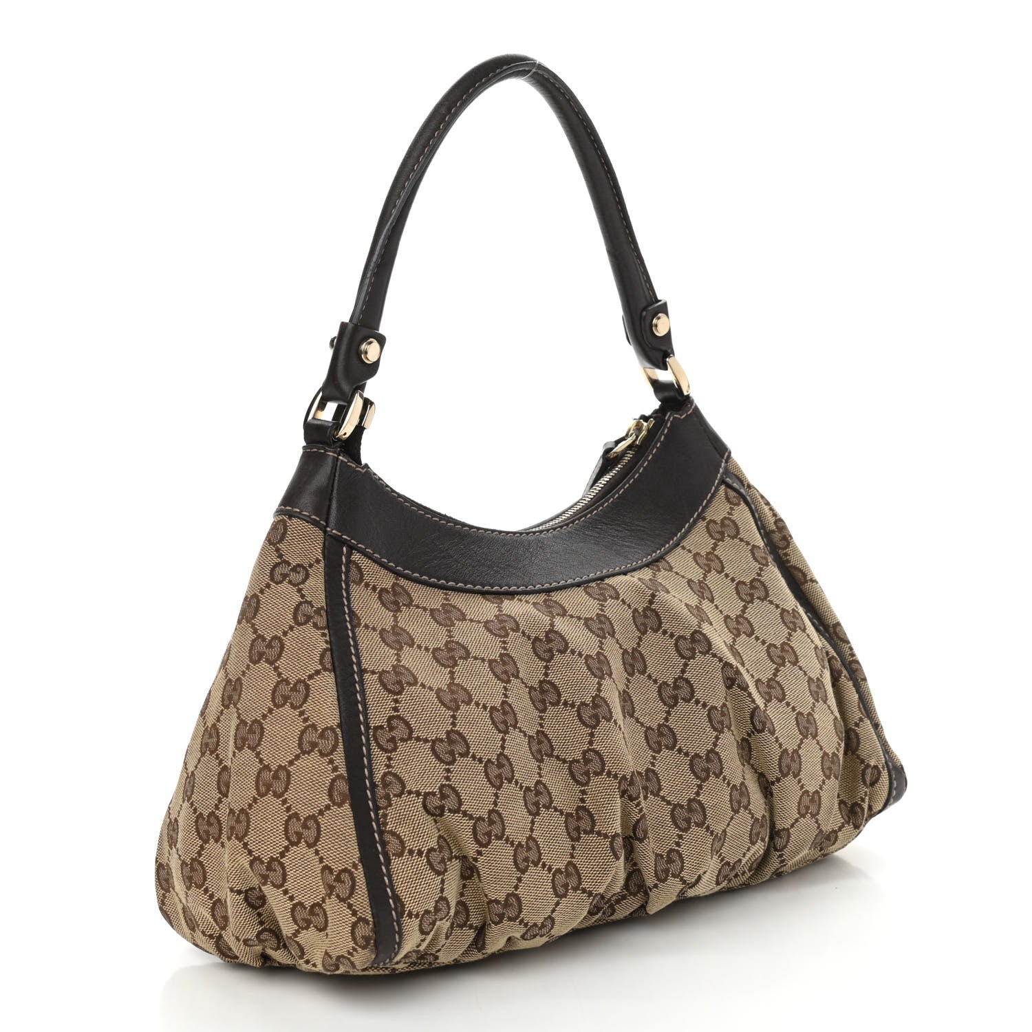 Gucci Monogram Medium D Gold Ring Hobo Dark Brown 3 of 18