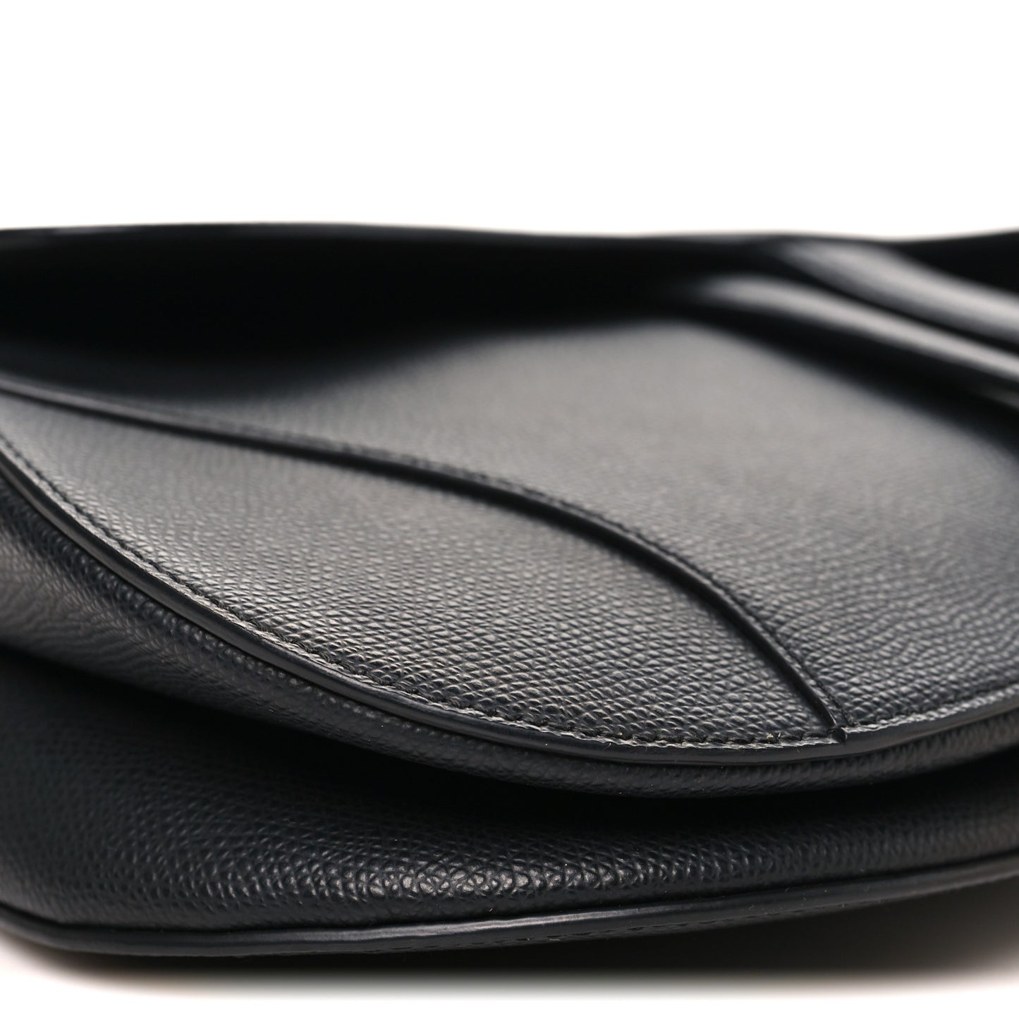 Grained Calfskin Saddle Bag Black